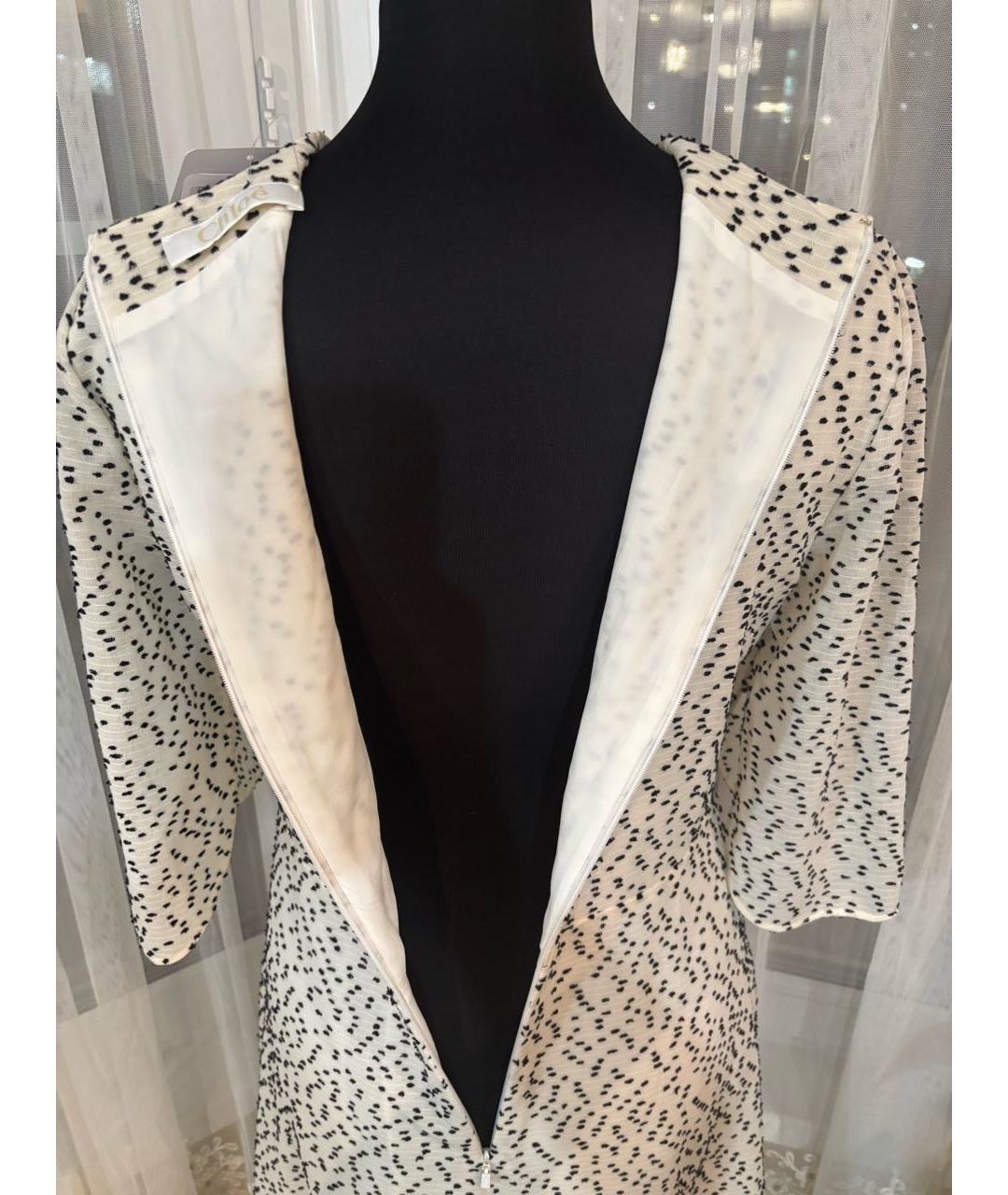 CHLOE Белое шерстяное повседневное платье, фото 5