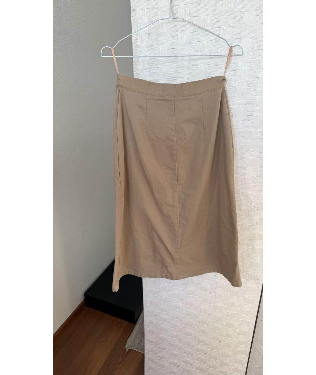 12 STOREEZ Бежевая хлопковая юбка миди, фото 2