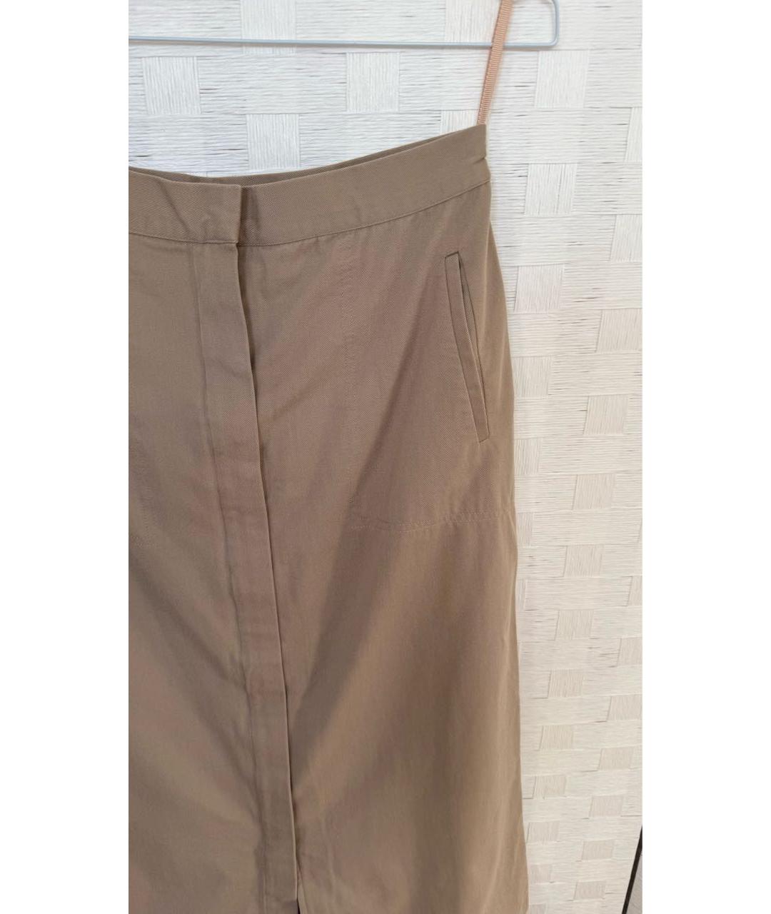 12 STOREEZ Бежевая хлопковая юбка миди, фото 4
