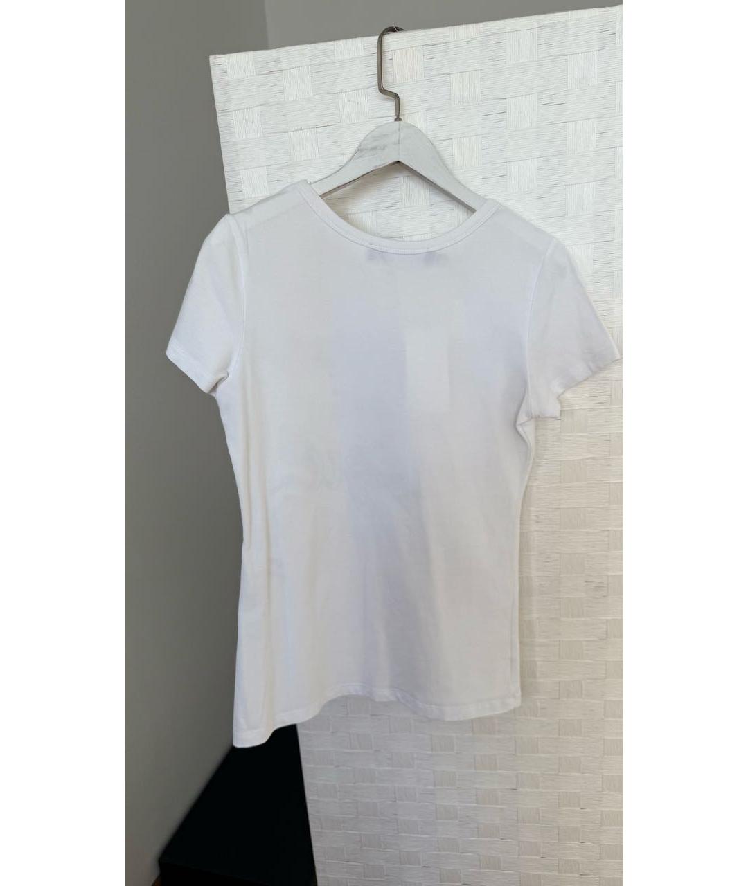 MOSCHINO Белая хлопко-эластановая футболка, фото 2