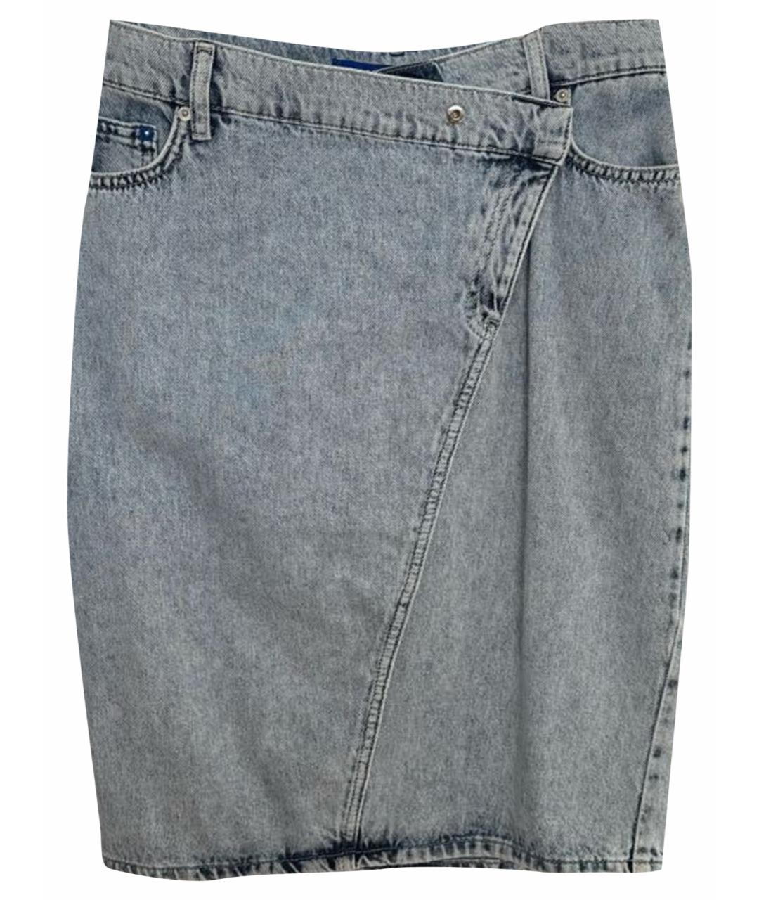 KARL LAGERFELD Голубая хлопковая юбка миди, фото 1