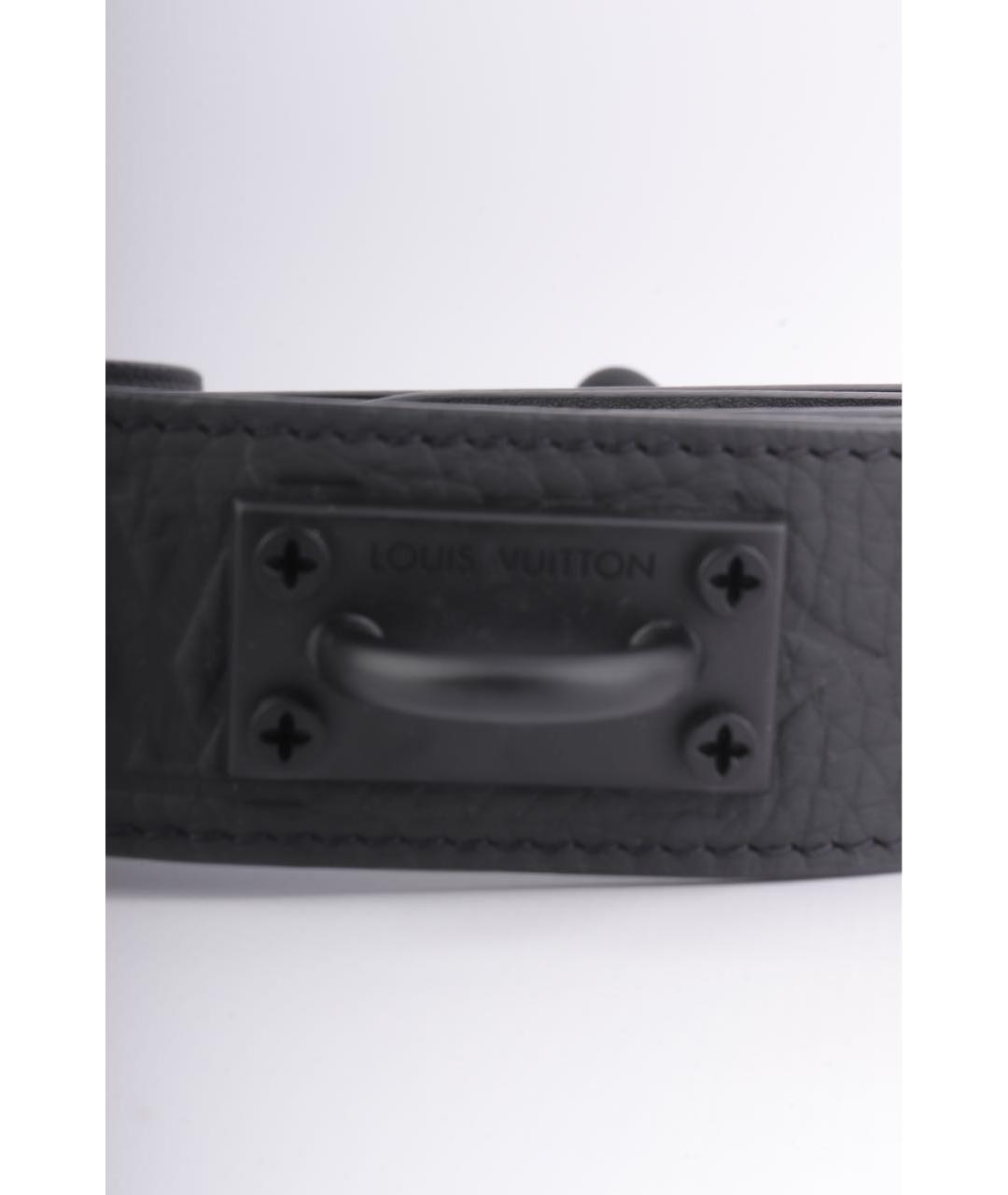 LOUIS VUITTON Черный кожаный ремень, фото 3