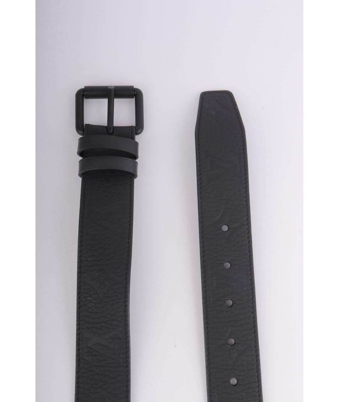 LOUIS VUITTON Черный кожаный ремень, фото 4