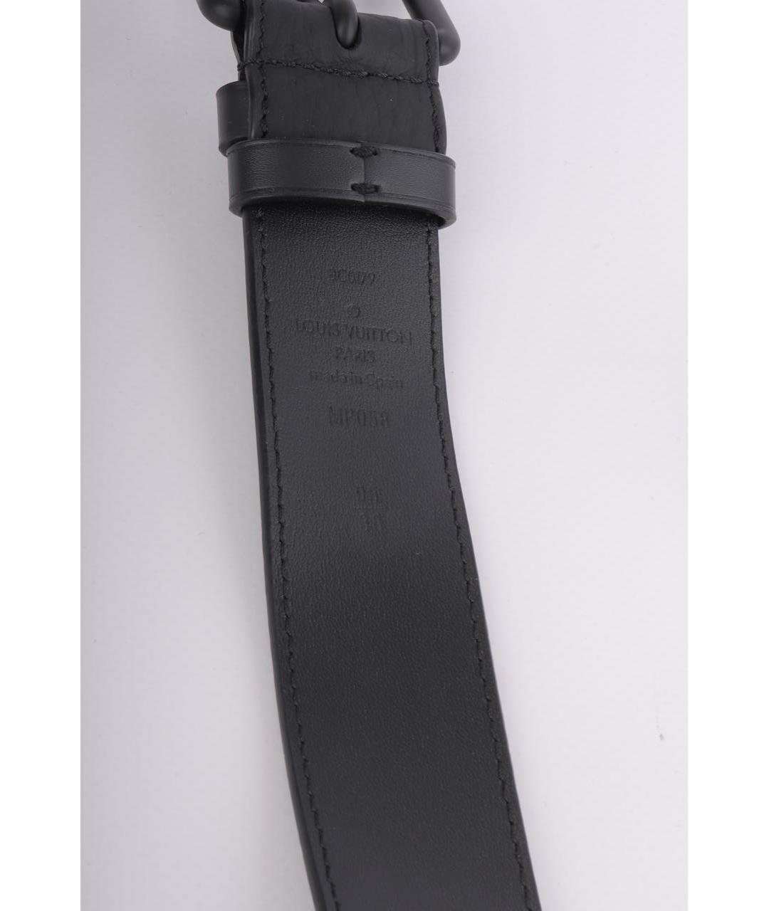 LOUIS VUITTON Черный кожаный ремень, фото 6