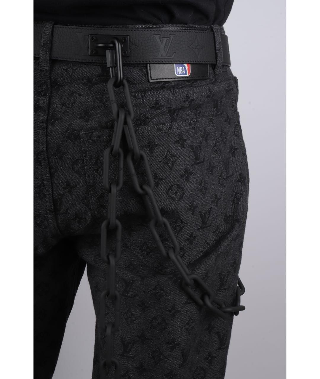 LOUIS VUITTON Черный кожаный ремень, фото 5