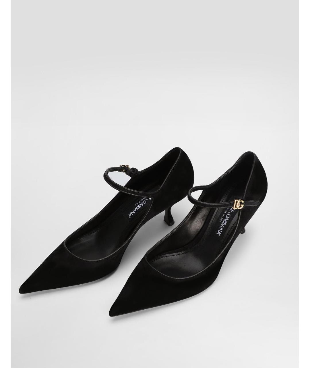 DOLCE&GABBANA Черные замшевые туфли, фото 4