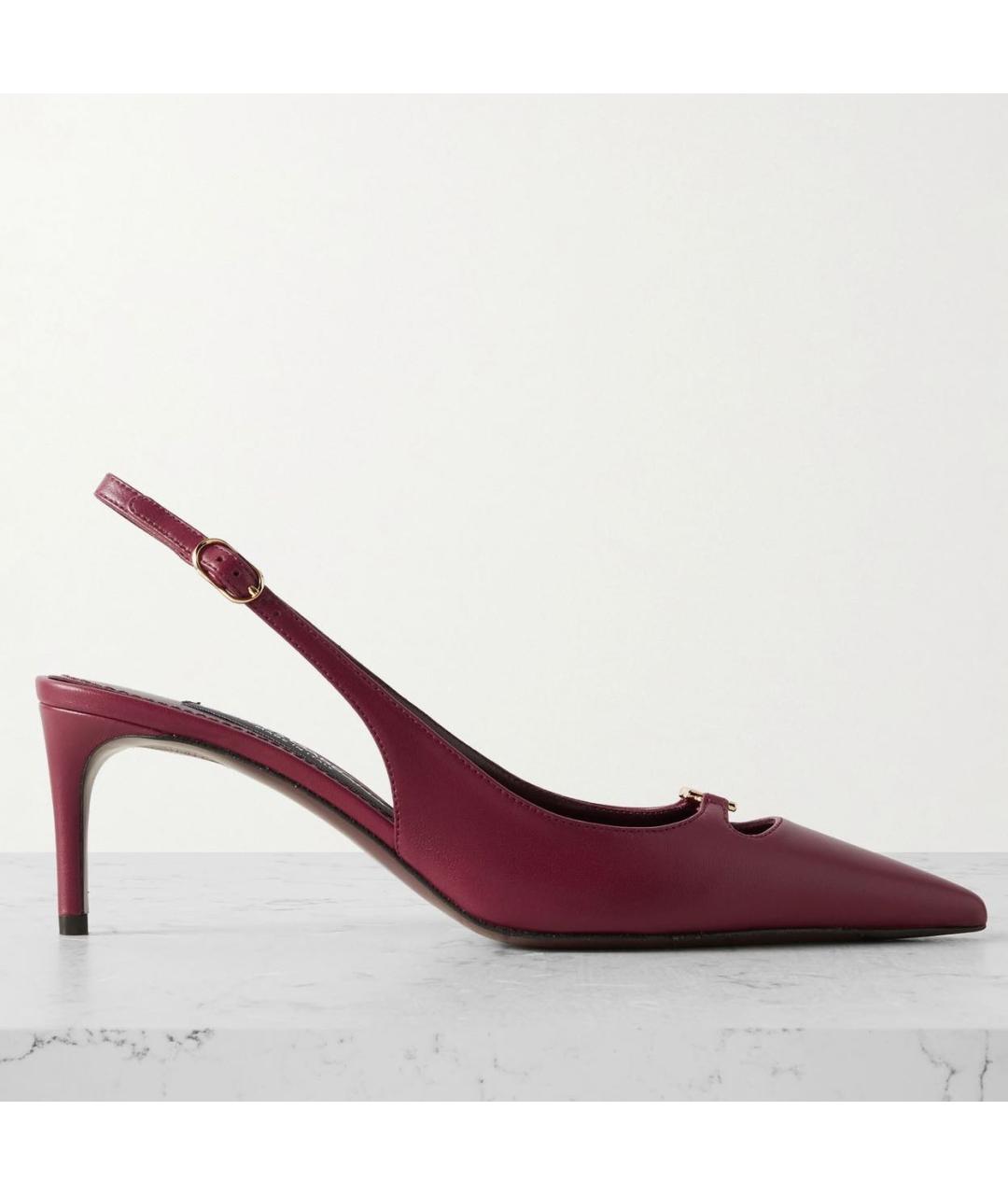 DOLCE&GABBANA Бордовые кожаные туфли, фото 4