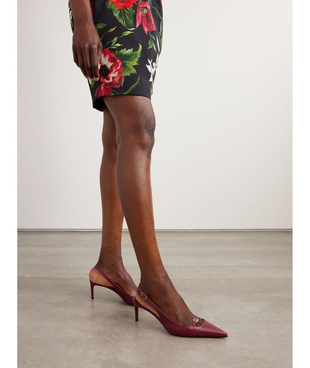 DOLCE&GABBANA Бордовые кожаные туфли, фото 3