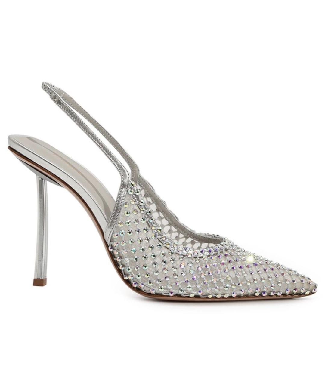 LE SILLA Серебряные текстильные туфли, фото 1