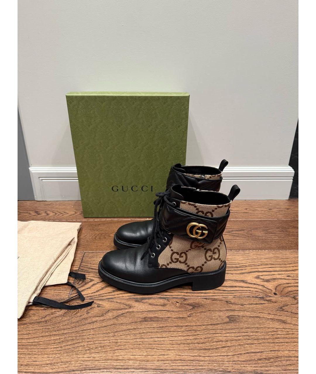 GUCCI Коричневые кожаные ботинки, фото 5