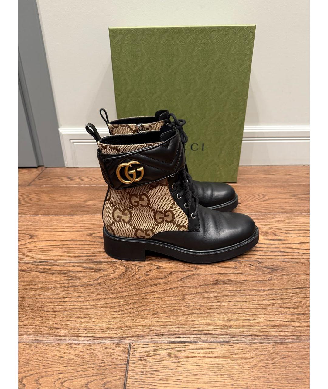 GUCCI Коричневые кожаные ботинки, фото 7