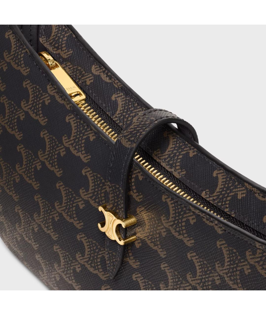 CELINE Коричневая кожаная сумка через плечо, фото 4