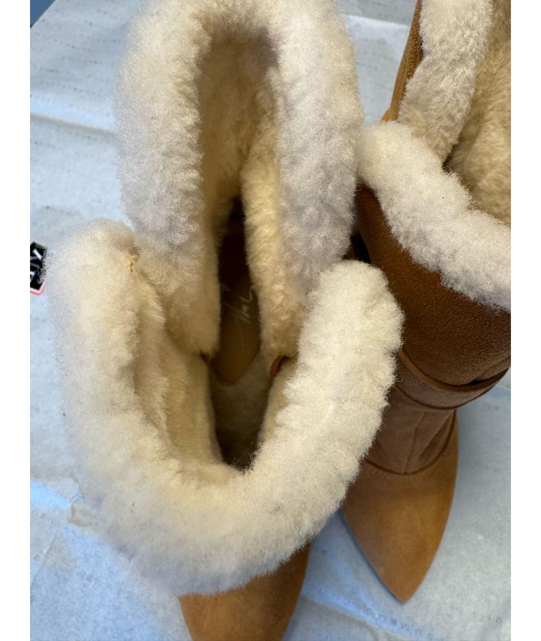 GIUSEPPE ZANOTTI DESIGN Бежевые замшевые ботильоны, фото 3