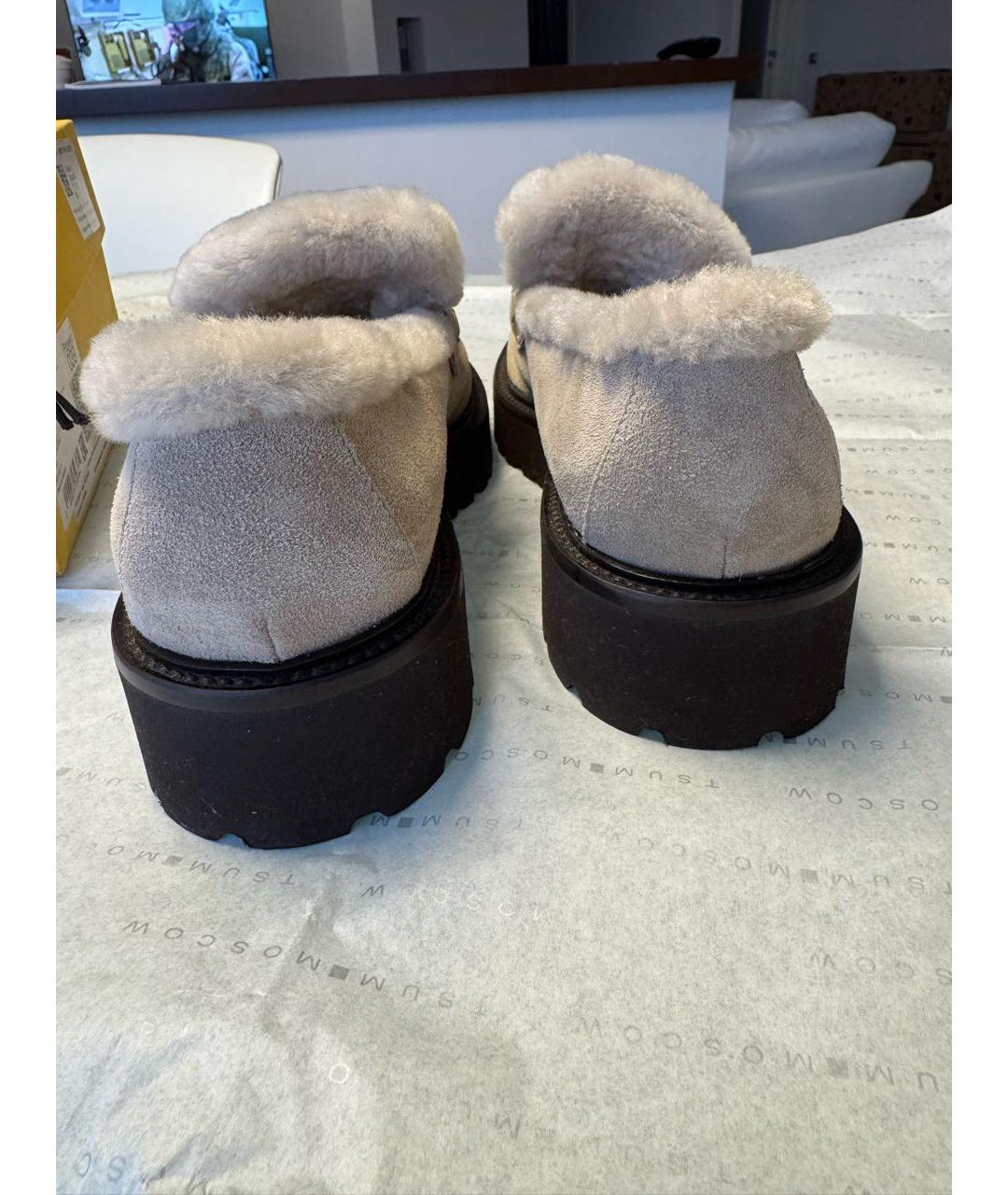 DOUCAL'S Бежевые замшевые лоферы, фото 4