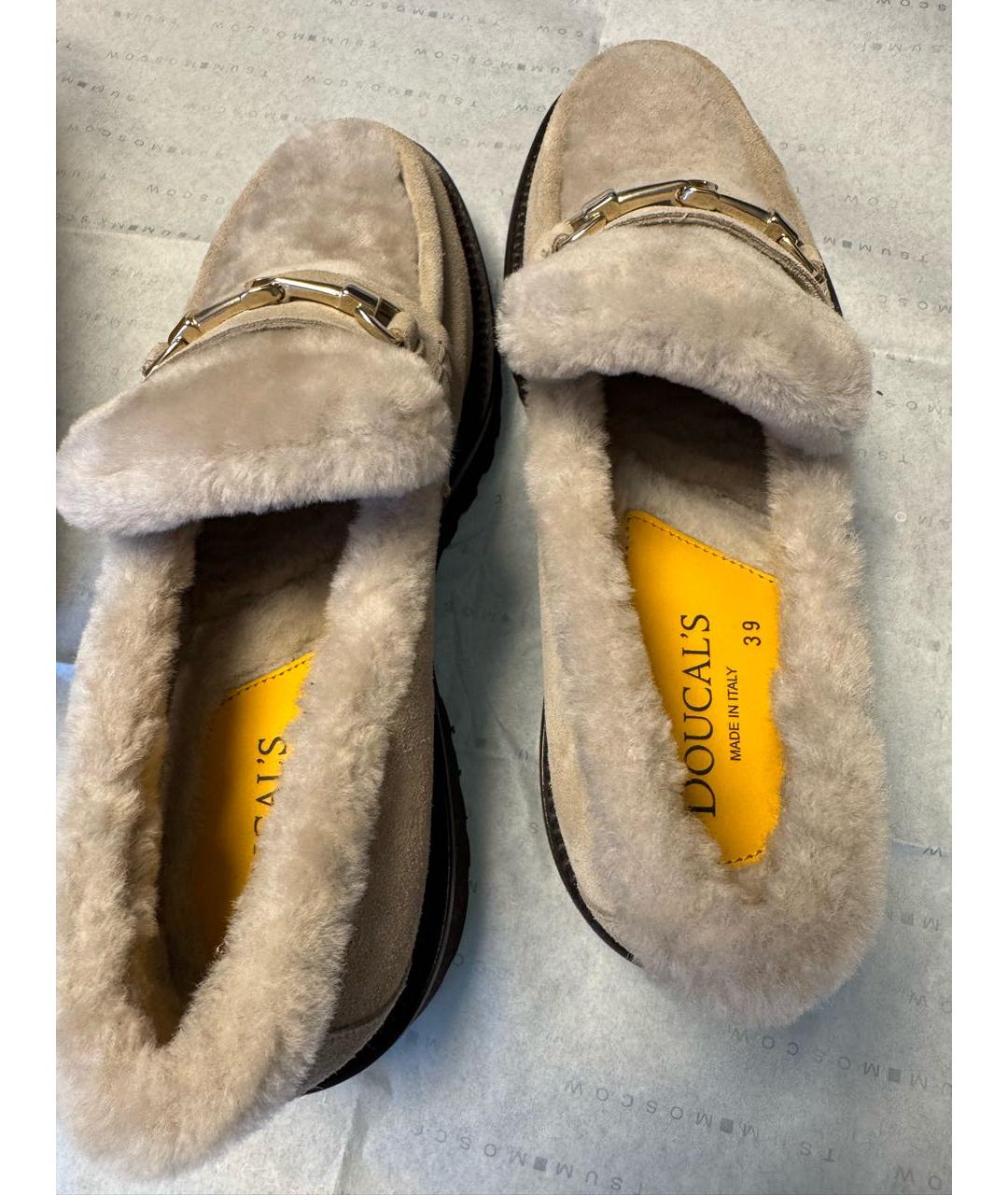 DOUCAL'S Бежевые замшевые лоферы, фото 3