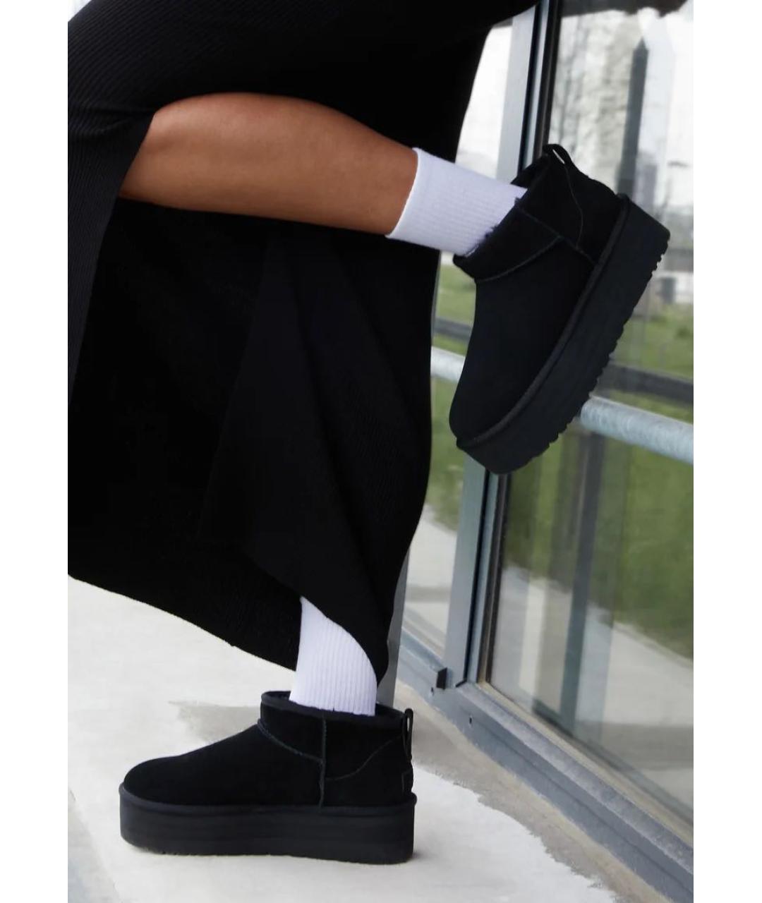 UGG AUSTRALIA Черные замшевые ботинки, фото 4