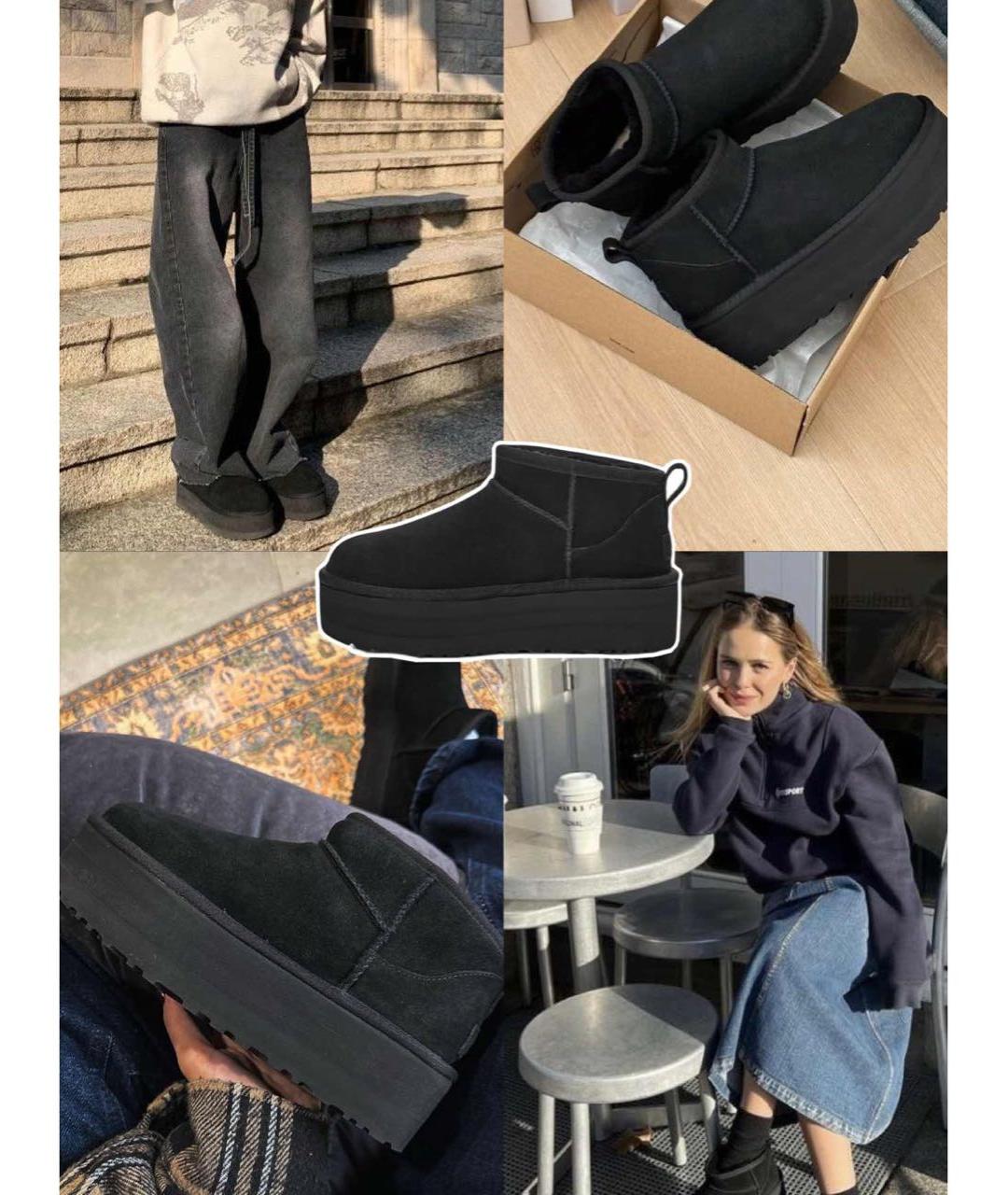 UGG AUSTRALIA Черные замшевые ботинки, фото 2