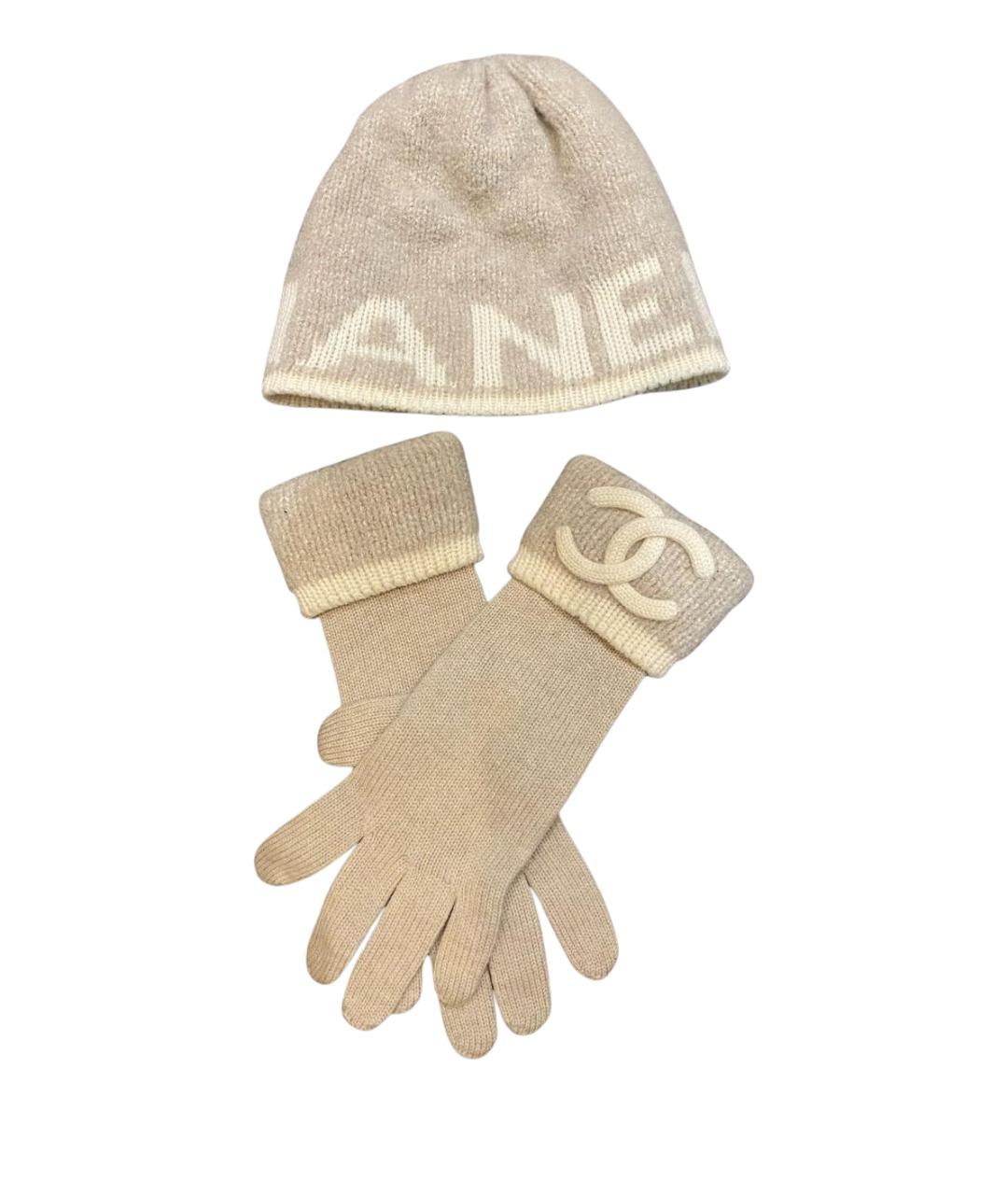 CHANEL Бежевая кашемировая шапка, фото 1