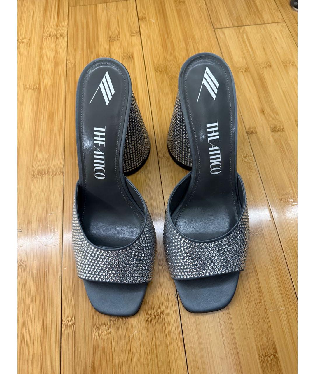 THE ATTICO Серебряные кожаные босоножки, фото 2