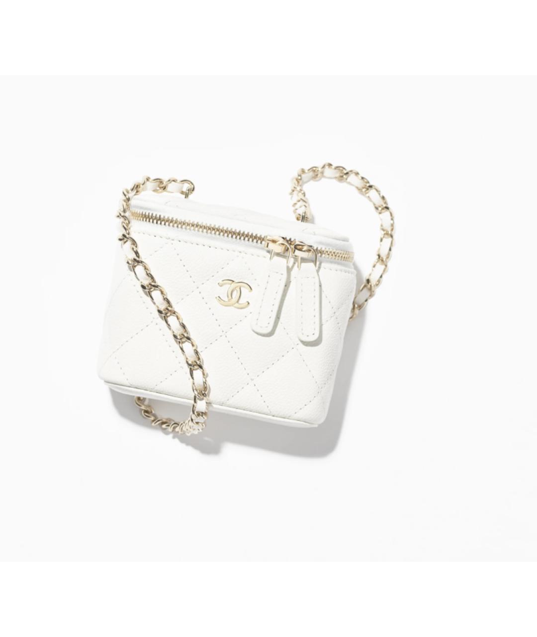 CHANEL Белая кожаная сумка через плечо, фото 1