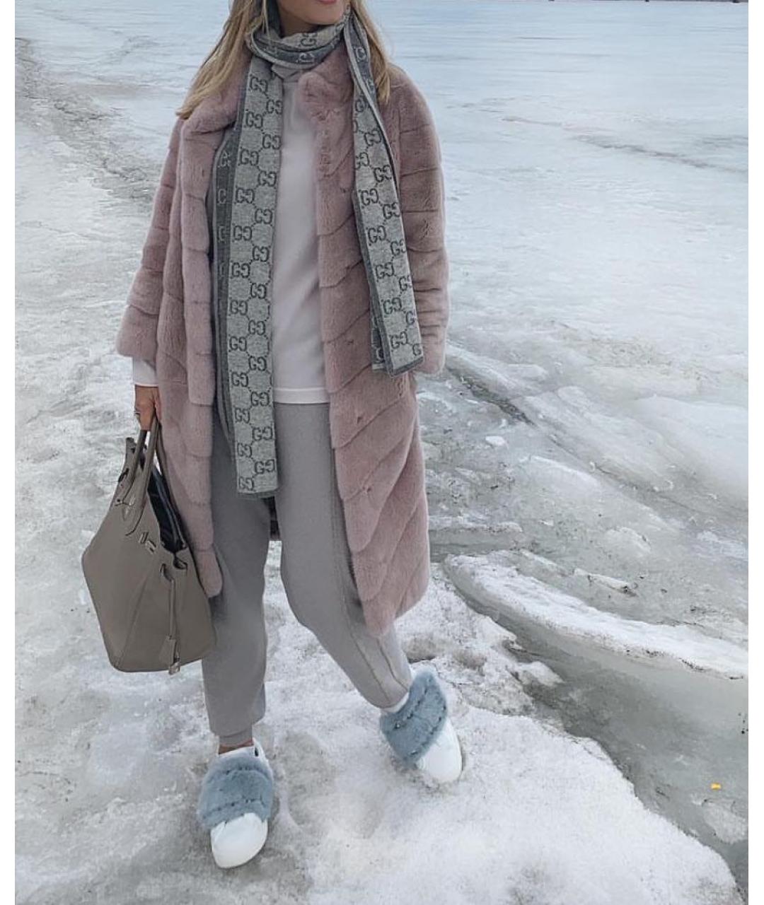 BRASCHI Розовая меховая шуба, фото 8