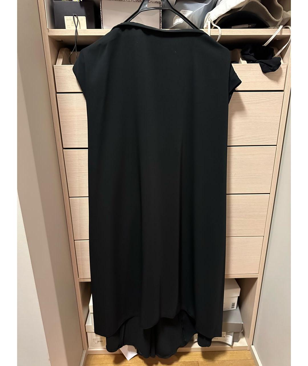 MM6 MAISON MARGIELA Черное шерстяное коктейльное платье, фото 5