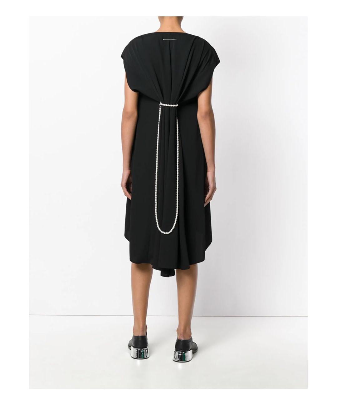 MM6 MAISON MARGIELA Черное шерстяное коктейльное платье, фото 3