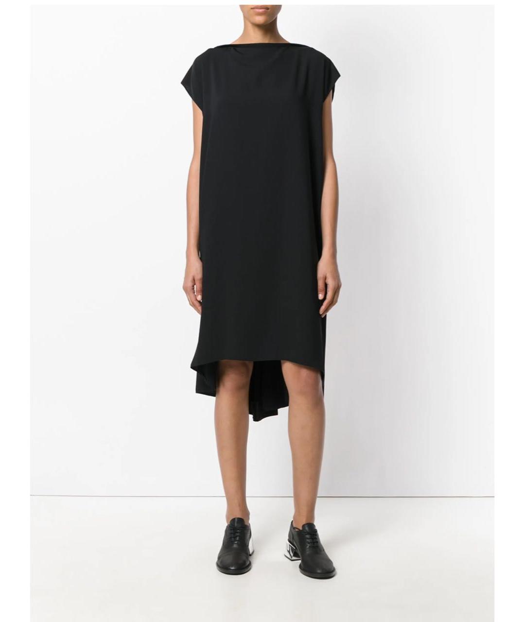 MM6 MAISON MARGIELA Черное шерстяное коктейльное платье, фото 4