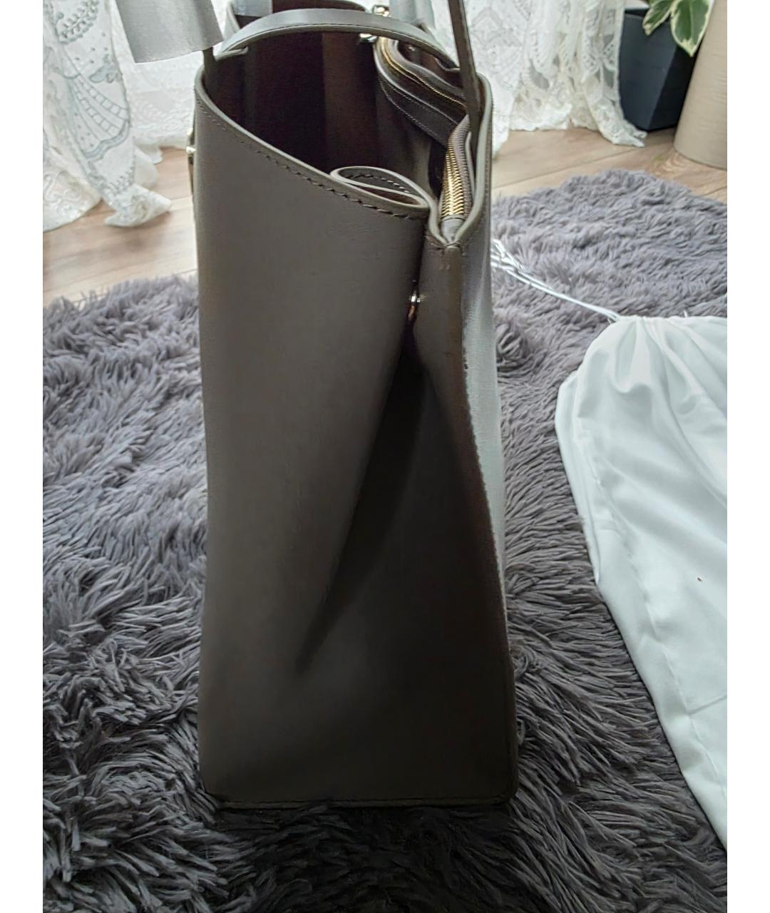 FURLA Серая кожаная сумка с короткими ручками, фото 8