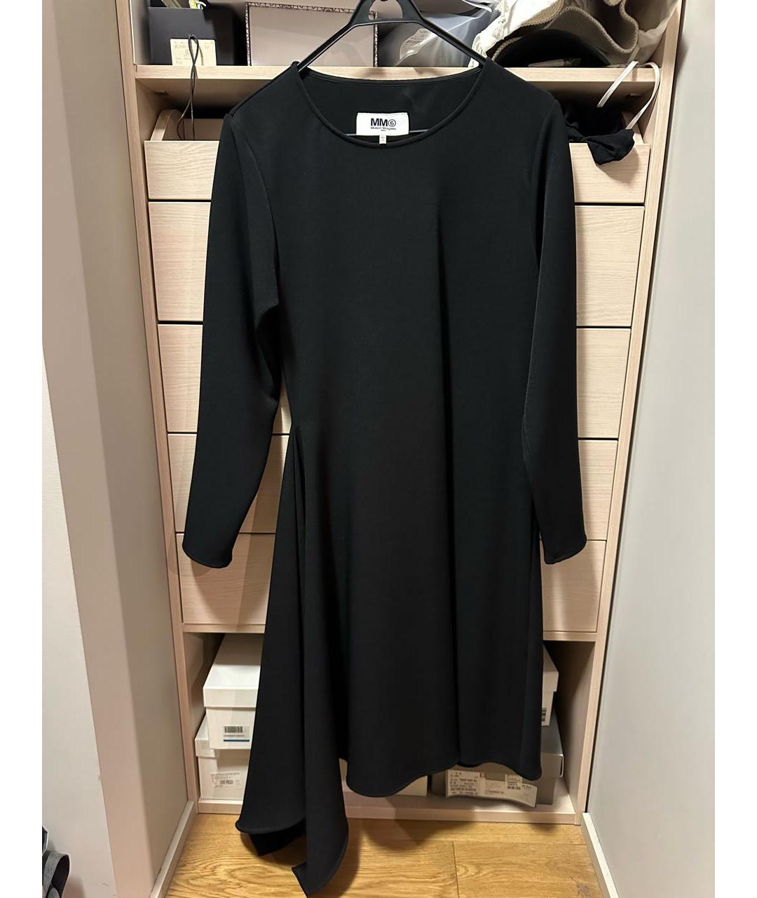 MM6 MAISON MARGIELA Черное хлопковое вечернее платье, фото 6