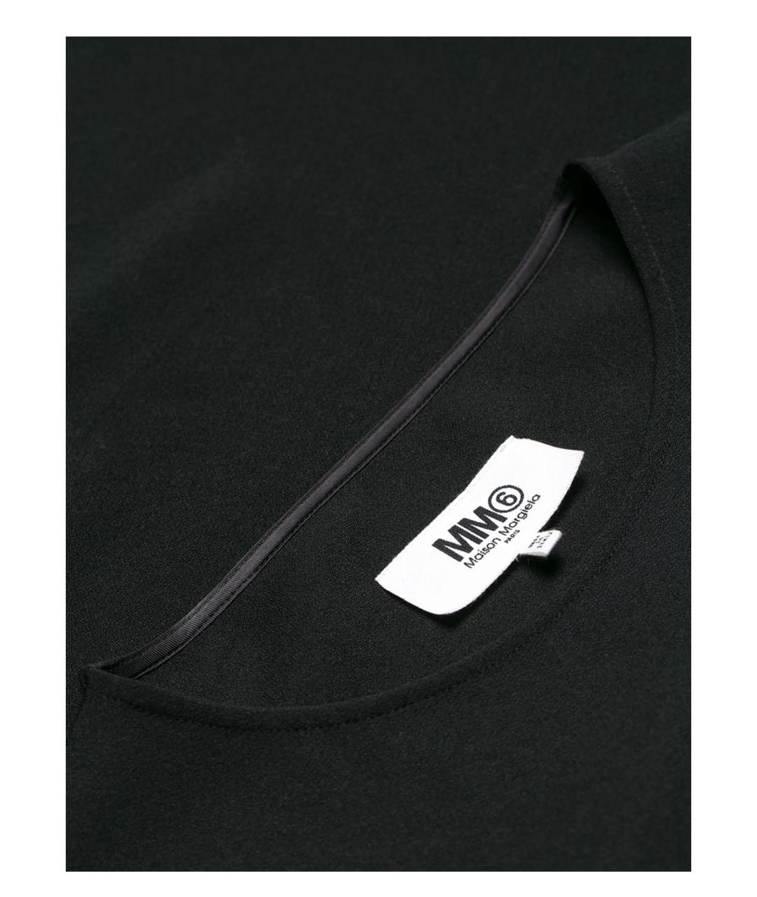 MM6 MAISON MARGIELA Черное хлопковое вечернее платье, фото 4