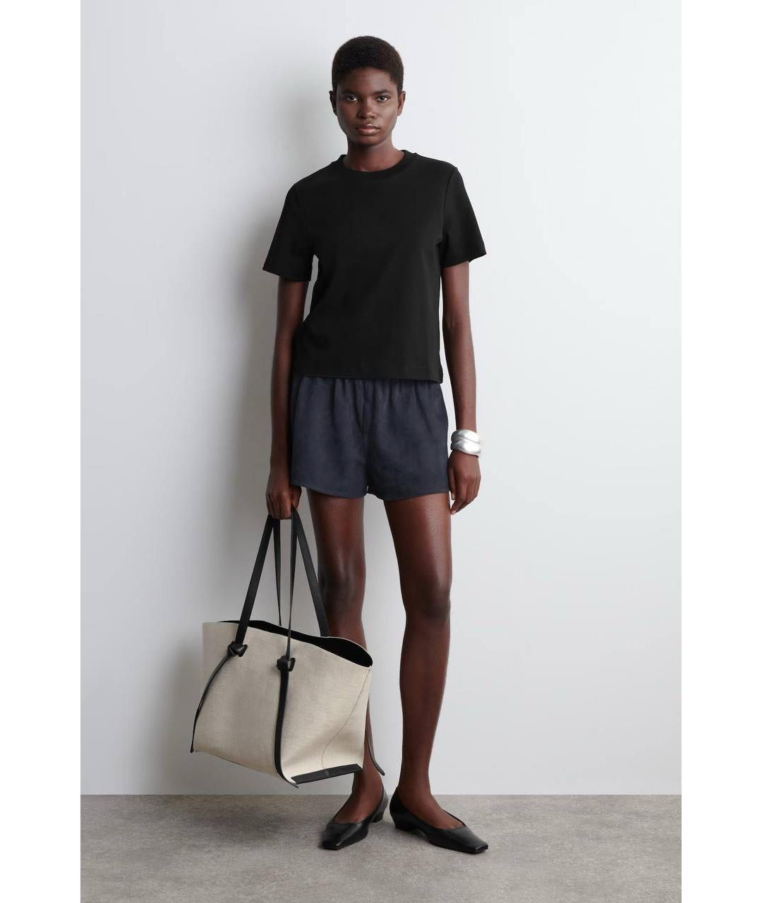 COS Черная хлопковая футболка, фото 4