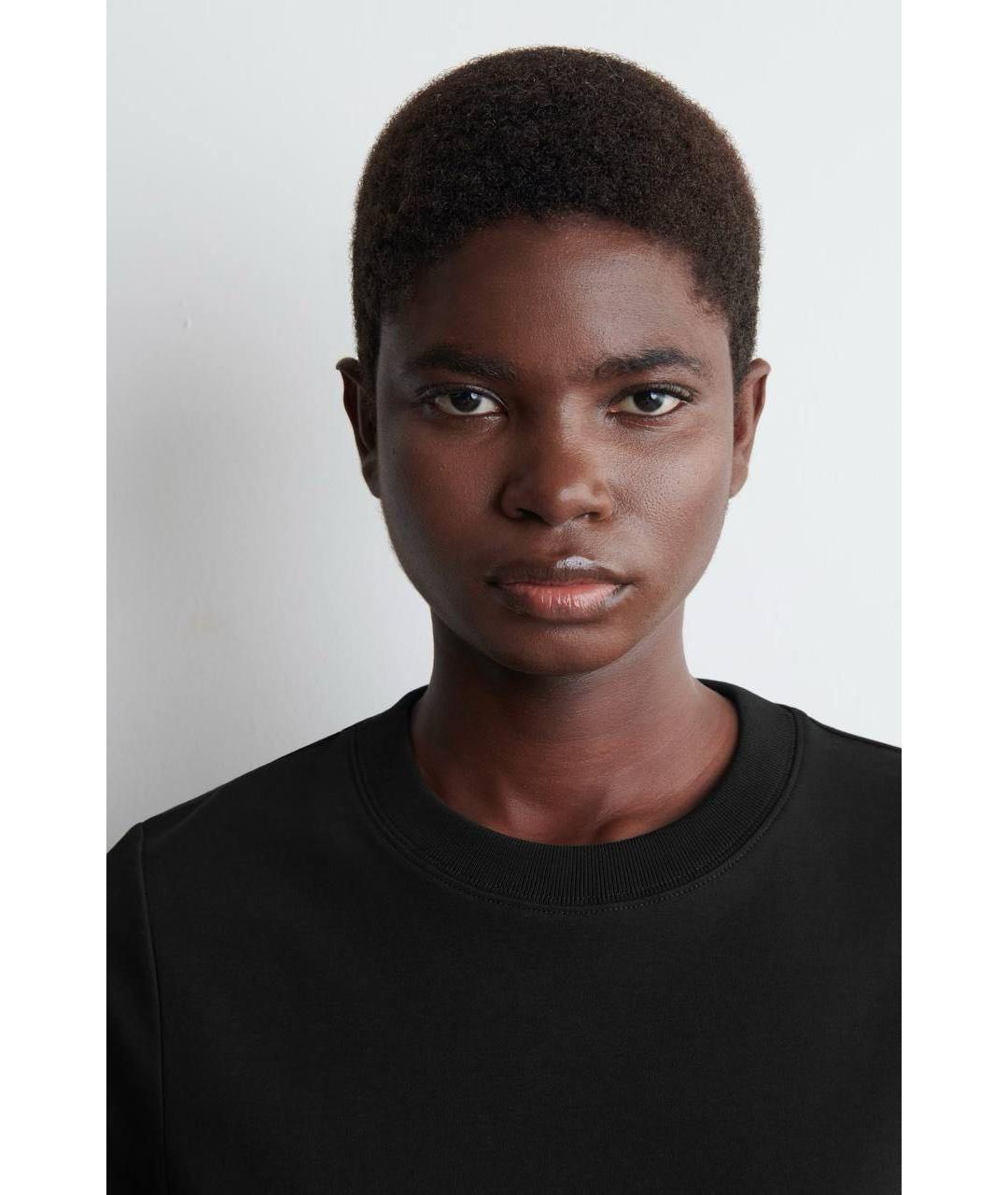 COS Черная хлопковая футболка, фото 5