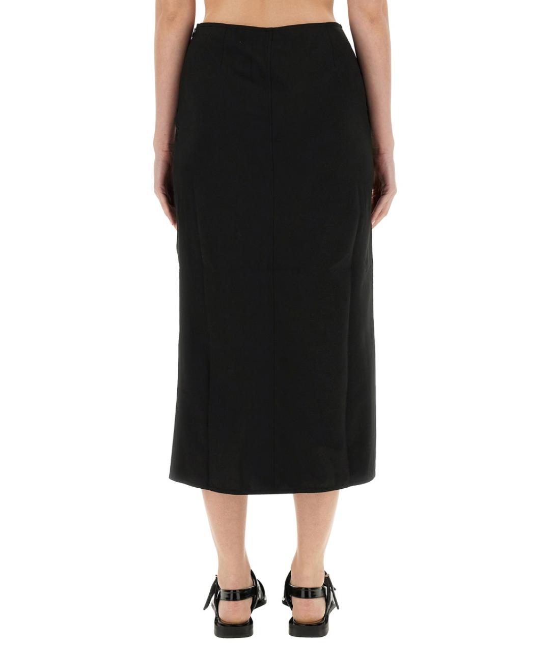 GANNI Черная вискозная юбка миди, фото 3