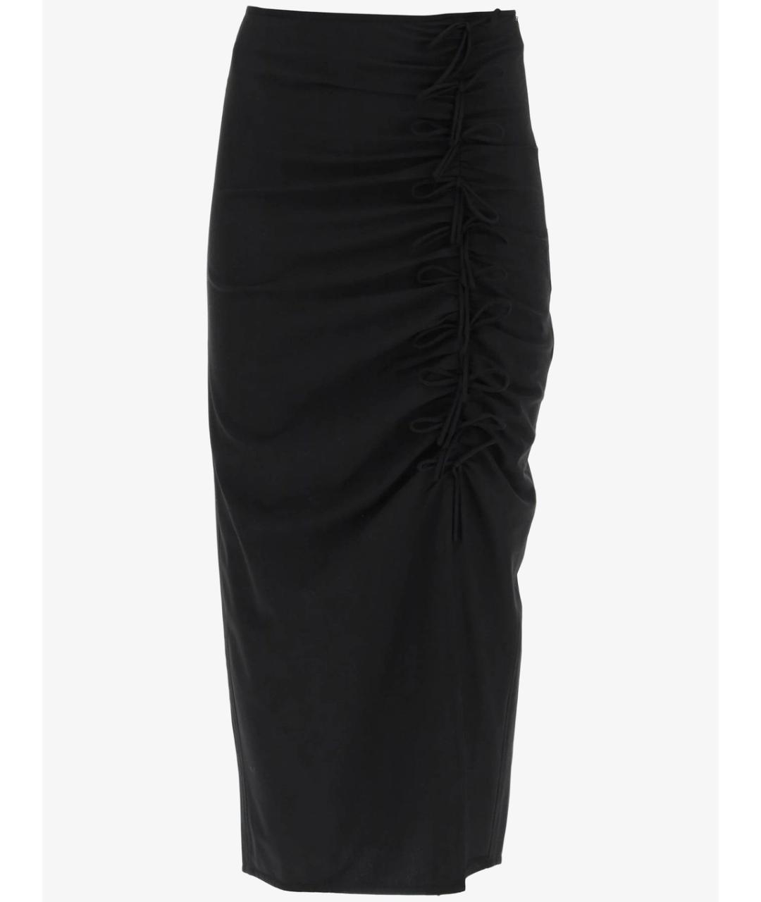 GANNI Черная вискозная юбка миди, фото 1