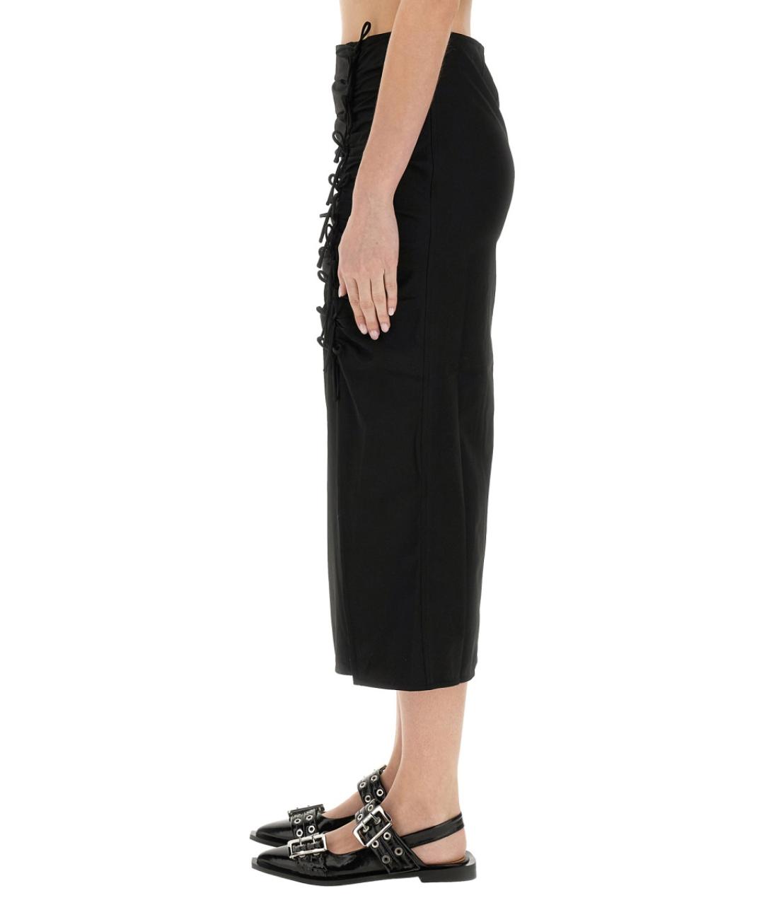 GANNI Черная вискозная юбка миди, фото 4