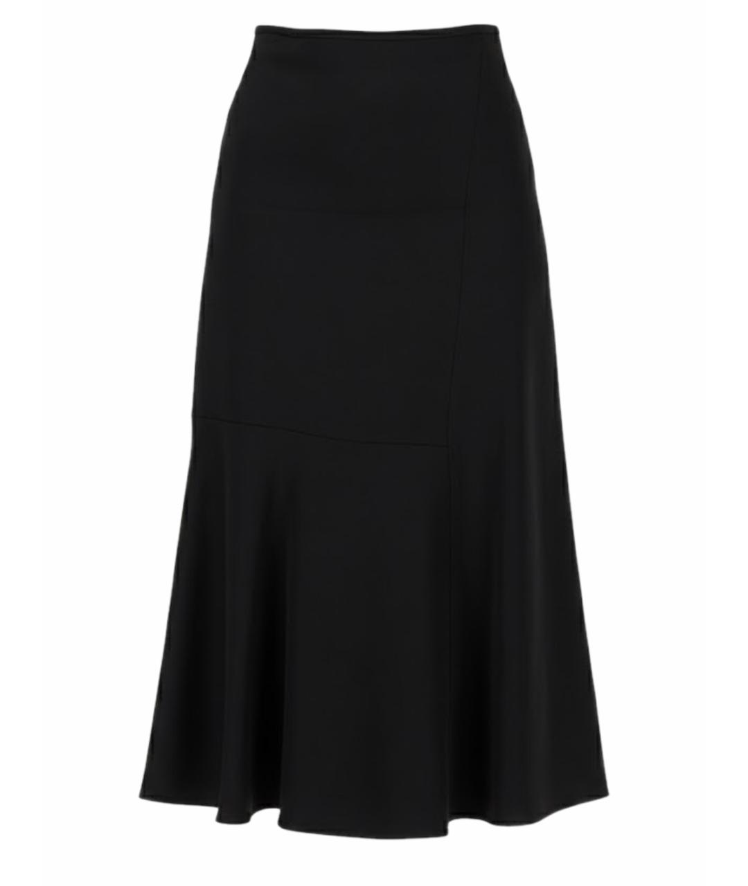 JIL SANDER Черная вискозная юбка миди, фото 1