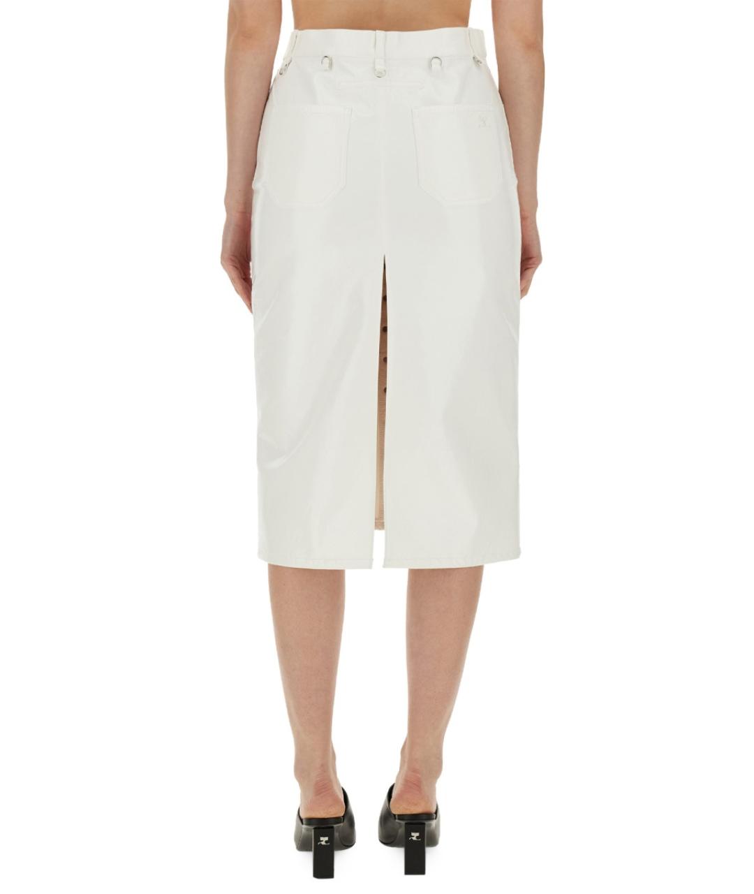 COURREGES Белая вискозная юбка миди, фото 3