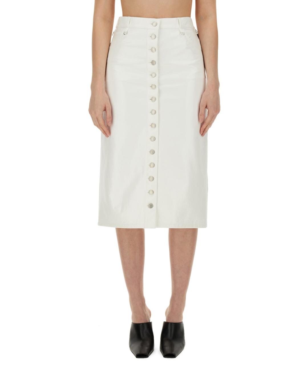 COURREGES Белая вискозная юбка миди, фото 5