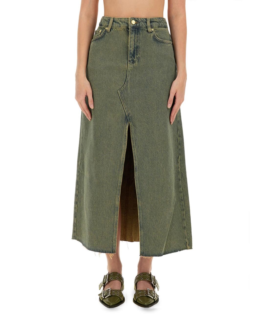 GANNI Синяя деним юбка макси, фото 5