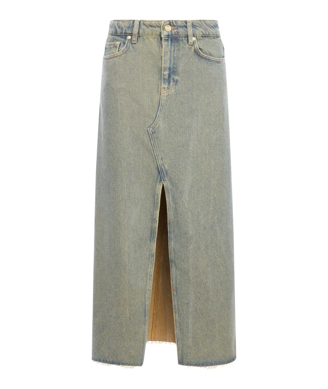 GANNI Синяя деним юбка макси, фото 1