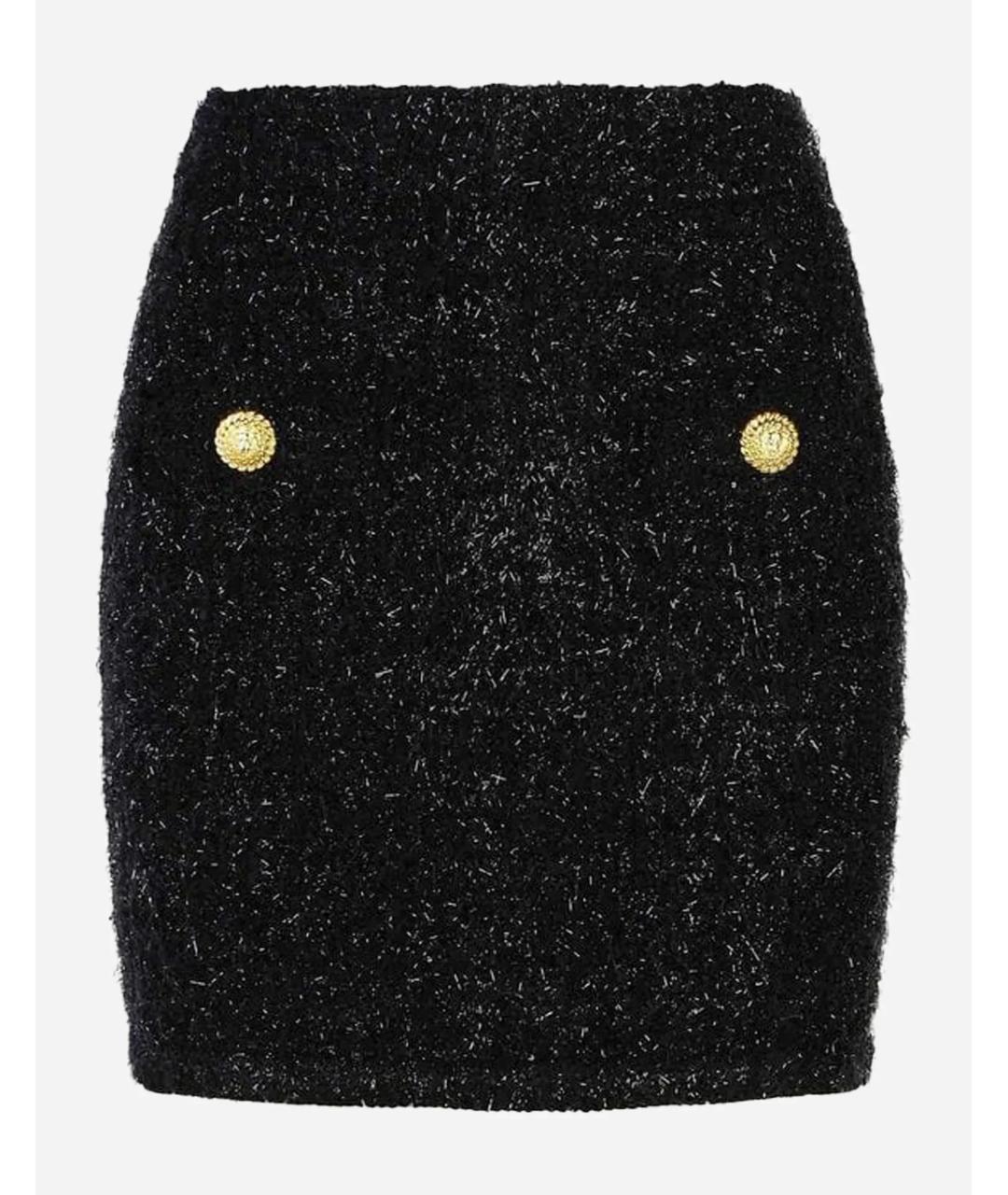 BALMAIN Черная полиамидовая юбка мини, фото 1