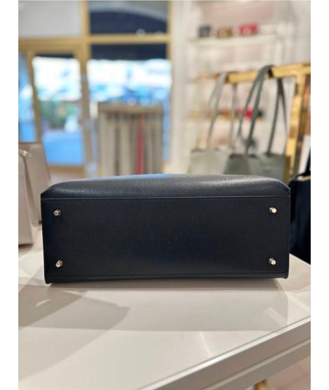 FURLA Черная кожаная сумка с короткими ручками, фото 5