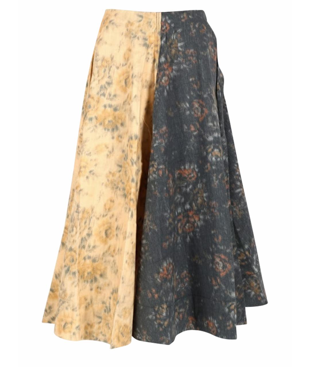 GANNI Мульти хлопковая юбка миди, фото 1