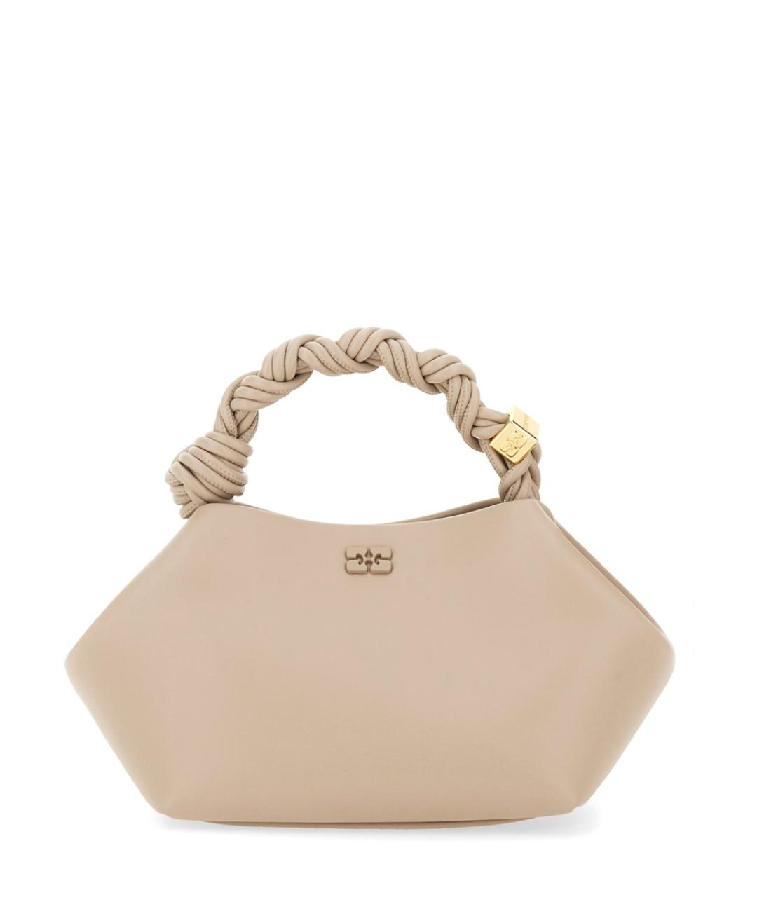 GANNI Бежевая кожаная сумка через плечо, фото 1