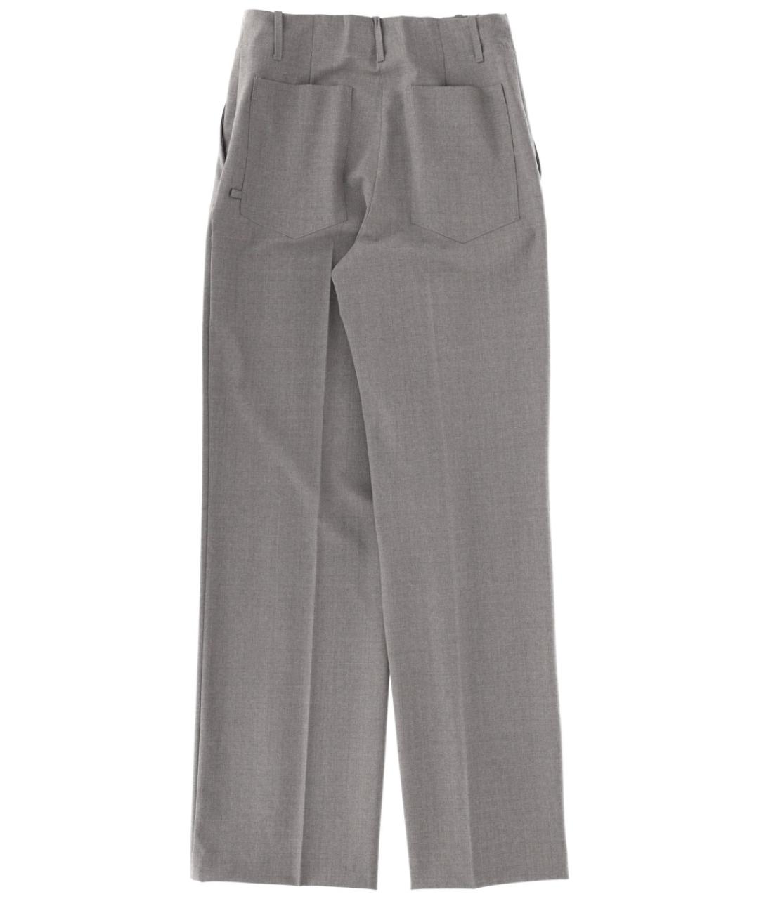 CIRCUS HOTEL Серые шерстяные прямые брюки, фото 2