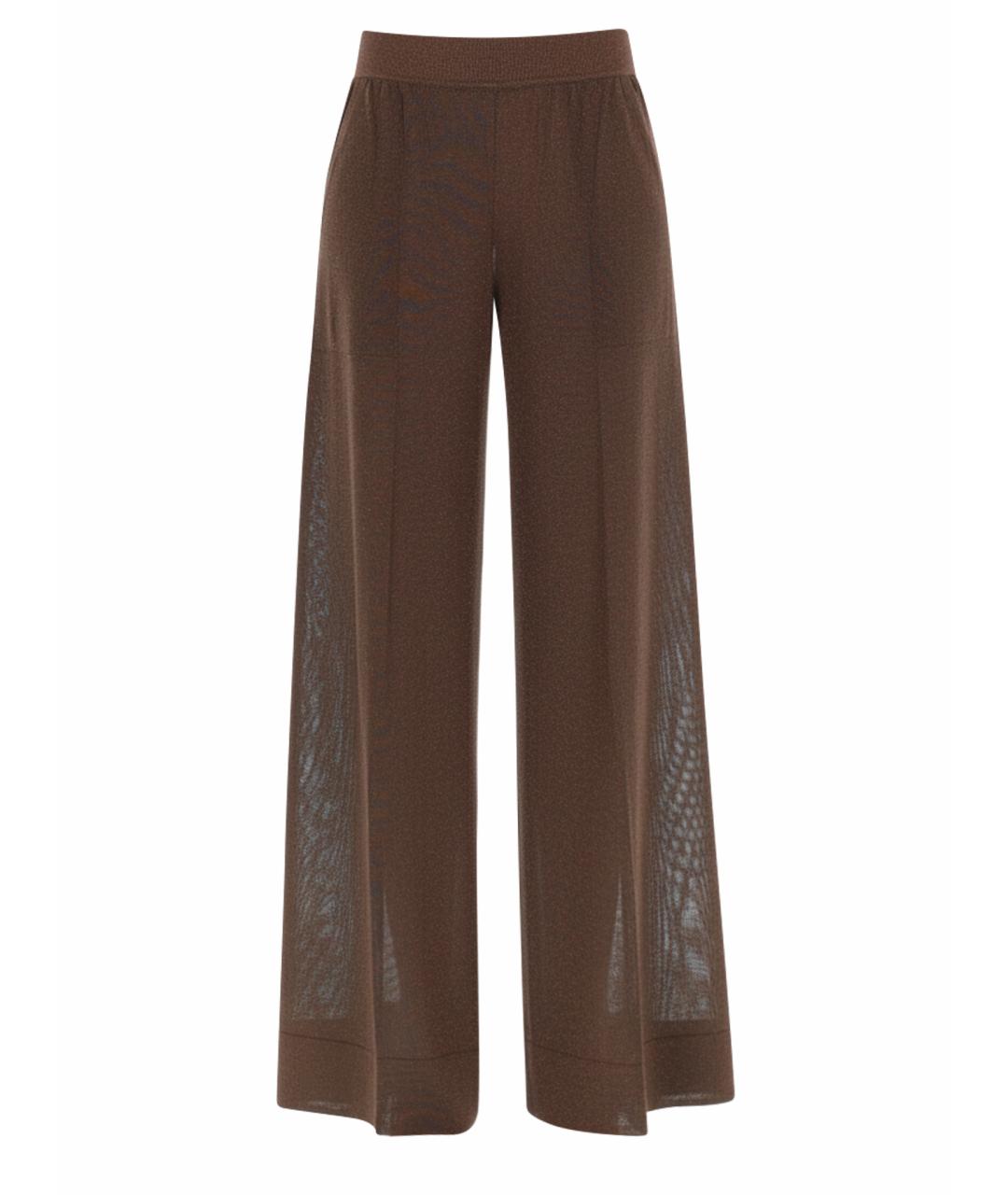 CIRCUS HOTEL Коричневые вискозные прямые брюки, фото 1