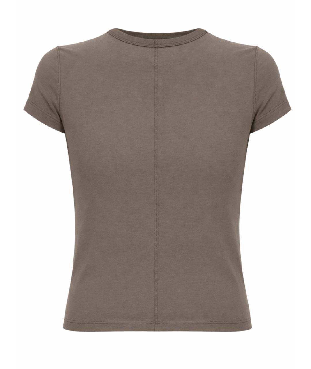 RICK OWENS Серая хлопковая футболка, фото 3