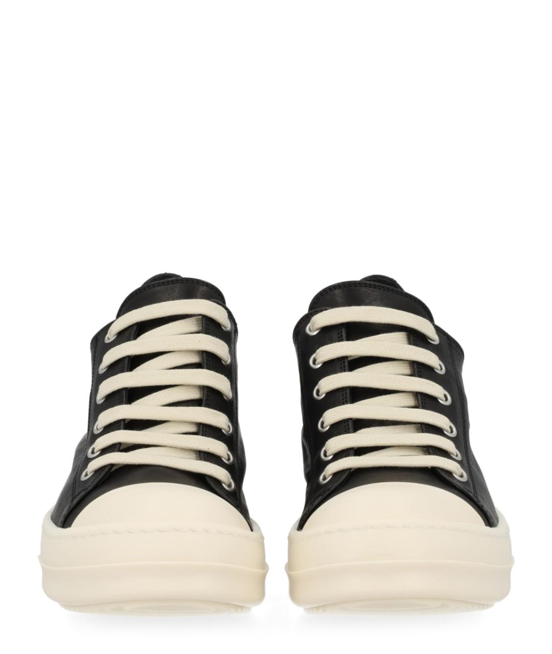 RICK OWENS Черные кожаные кеды, фото 3