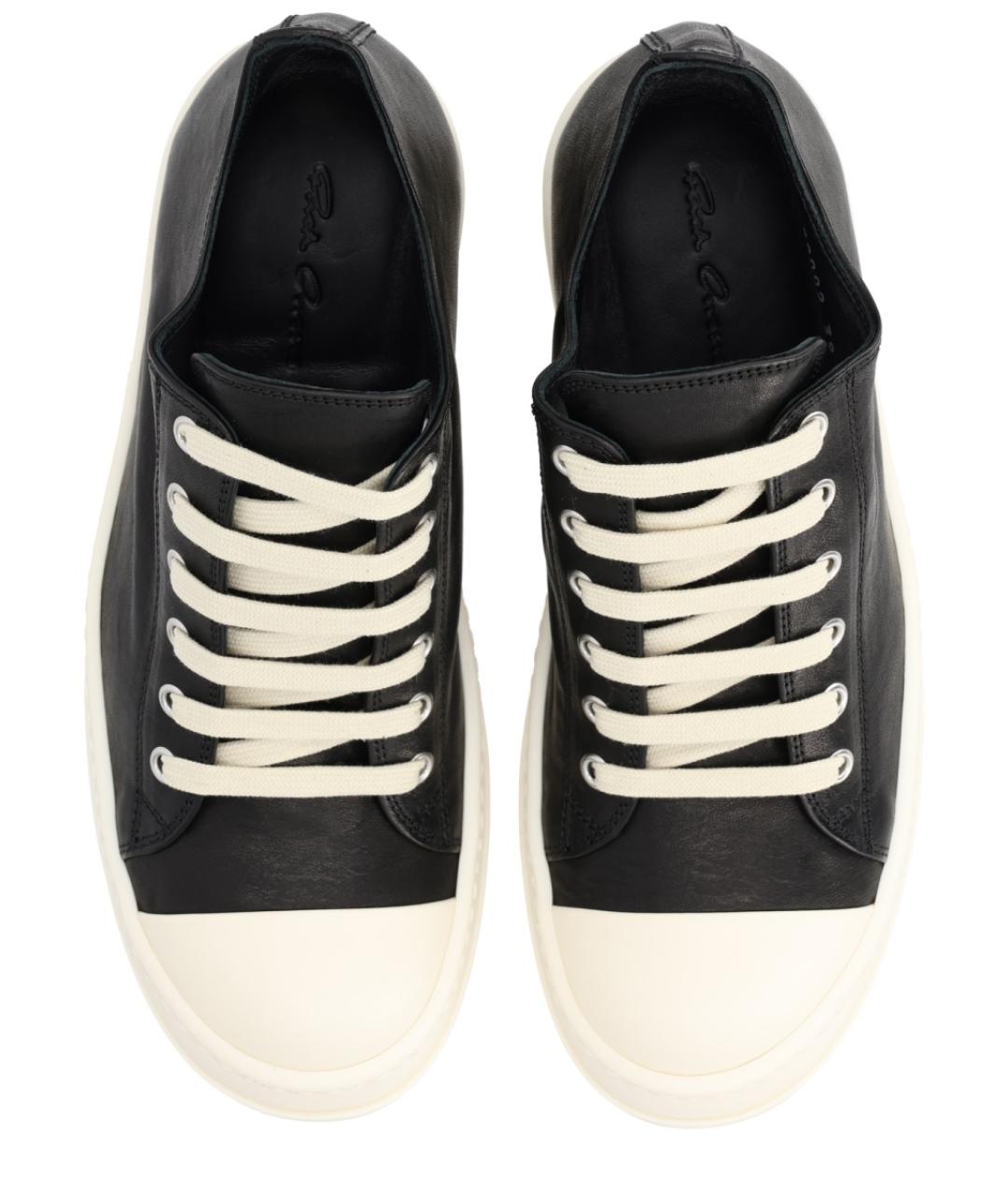 RICK OWENS Черные кожаные кеды, фото 5